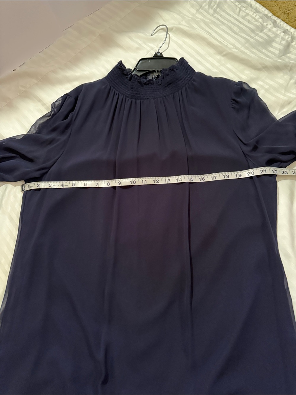 Alex Marie Navy Floral-Trim Ruffle Amelia Dress for Women - Picture 12 of 16